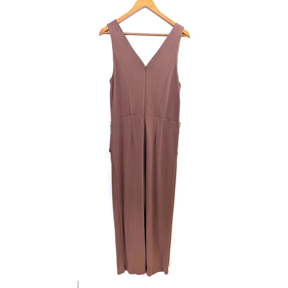 Old Navy | Brown Raisin Sleeveless Ponte-Knit Jumpsuit Viscose Blend | Medium - Picture 6 of 10